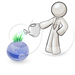 23019-Clipart-Illustration-Of-A-White-Man-Using-A-Watering-Can-T