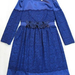 90805B-14A CHANEL BLUE RAYON&LACE DRESS SIZE 2 4 6 PRICE USD 48[