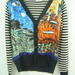 90715E-01B MOSCHINO BLUE&ORANGE WOOL&ACYLIC TOP SIZE 2 4 PRICE U