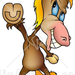 38750-Clipart-Illustration-Of-A-Brown-Horse-Doing-The-Travolta-D